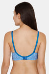 Rosaline Everyday Double Layered Non Wired 3/4Th Coverage T-Shirt Bra -Blue Botaic Pt — thumbnail 3